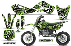 Kawasaki KLX110 Dirt Bike Graphic Kit - 2002-2009 NorthStar Green