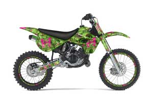 Kawasaki KX80 Dirt Bike Graphic Kit - 1995-1997 Butterfly Green