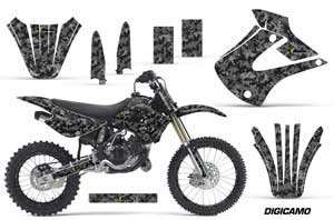 Kawasaki KX100 Dirt Bike Graphic Kit - 2001-2013 Digicamo Black