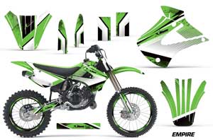 Kawasaki KX100 Dirt Bike Graphic Kit - 2001-2013 Empire Green