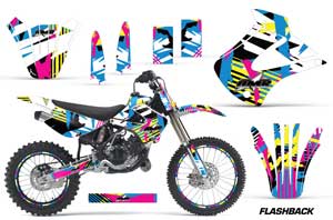 Kawasaki KX100 Dirt Bike Graphic Kit - 2001-2013 Flashback