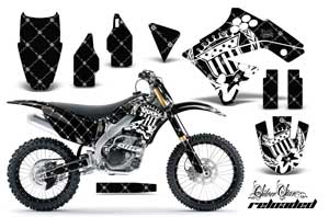 Kawasaki KXF250 Dirt Bike Graphic Kit - 2009-2012 Silver Star - Reloaded White