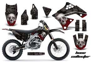 Kawasaki KXF250 Dirt Bike Graphic Kit - 2009-2012 Bone Collector Black