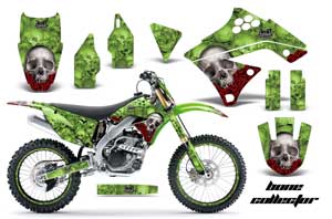 Kawasaki KXF250 Dirt Bike Graphic Kit - 2009-2012 Bone Colector Green
