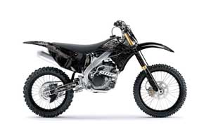 Kawasaki KXF250 Dirt Bike Graphic Kit - 2009-2012 Skulls and Hammers Silver