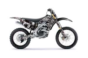 Kawasaki KXF250 Dirt Bike Graphic Kit - 2009-2012 Skulls and Hammers White
