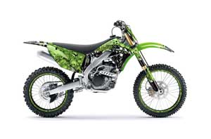 Kawasaki KXF250 Dirt Bike Graphic Kit - 2009-2012 Reaper Green