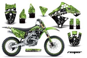 Kawasaki KXF250 Dirt Bike Graphic Kit - 2009-2012 Reaper Green