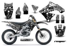 Kawasaki KXF250 Dirt Bike Graphic Kit - 2009-2012 Reaper Silver