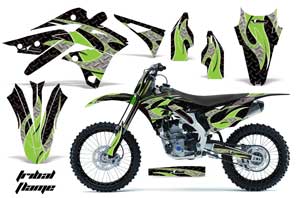 Kawasaki KXF250 Dirt Bike Graphic Kit - 2013-2016 Tribal Flame Green