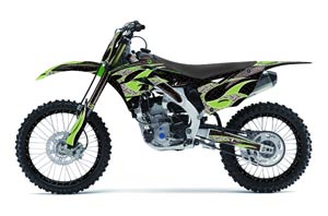 Kawasaki KXF250 Dirt Bike Graphic Kit - 2013-2016 Tribal Flame Green