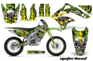 Kawasaki KXF450 Dirt Bike Graphic Kit - 2006-2008 Motorhead Green