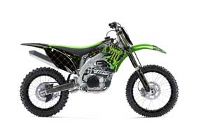 Kawasaki KXF450 Dirt Bike Graphic Kit - 2009-2011 Silver Star - Reloaded Green