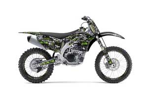 Kawasaki KXF450 Dirt Bike Graphic Kit - 2012-2015 Silver Star - Silverhaze Green