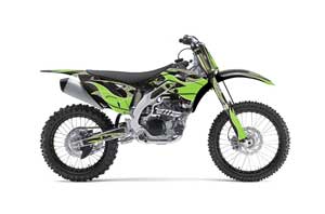 Kawasaki KXF450 Dirt Bike Graphic Kit - 2012-2015 Tribal Flames Green