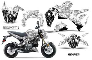 Kawasaki Z125 Pro Dirt Bike Graphic Kit - 2017-2021 Reaper White