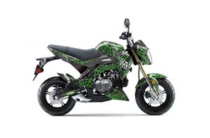 Kawasaki Z125 Pro Dirt Bike Graphic Kit - 2017-2021 Widow Maker Green