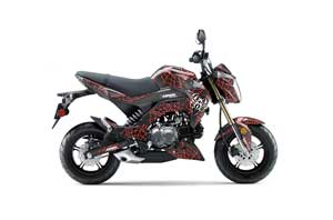 Kawasaki Z125 Pro Dirt Bike Graphic Kit - 2017-2021 Widow Maker Red
