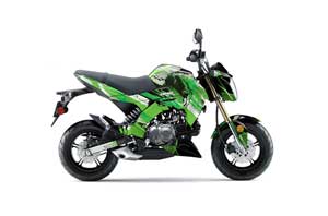 Kawasaki Z125 Pro Dirt Bike Graphic Kit - 2017-2021 Carbon X Green
