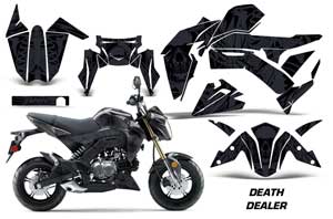 Kawasaki Z125 Pro Dirt Bike Graphic Kit - 2017-2021 Death Dealer Black