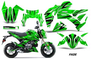 Kawasaki Z125 Pro Dirt Bike Graphic Kit - 2017-2021 Fade Green