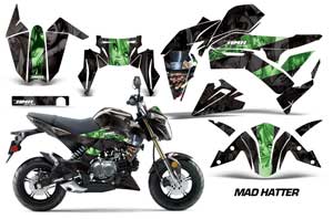 Kawasaki Z125 Pro Dirt Bike Graphic Kit - 2017-2021 Mad Hatter Green