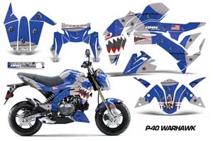 Kawasaki Z125 Pro Dirt Bike Graphic Kit - 2017-2021 P40 Warhawk Blue