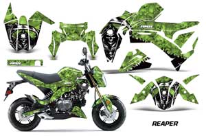 Kawasaki Z125 Pro Dirt Bike Graphic Kit - 2017-2021 Reaper Green
