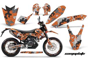 KTM Adventure 690 Supermoto / Enduro Dirt Bike Graphic Kit - 2008-2015 Camoplate Orange