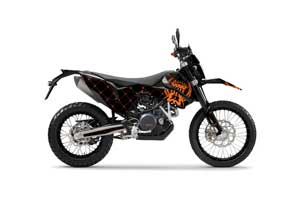 KTM Adventure 690 Supermoto / Enduro Dirt Bike Graphic Kit - 2008-2015 Silver Star - Reloaded Orange