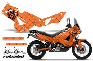 KTM Adventure 990 Sport Dirt Bike Graphic Kit - 2006-2013 Silver Star - Reloaded Orange