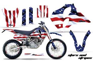 KTM C0 SX / MXC 4 Stroke Dirt Bike Graphic Kit - 1993-1997 Stars and Stripes Red White & Blue