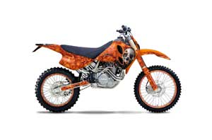 KTM C0 SX 4 Stroke Dirt Bike Graphic Kit - 1993-1997 Bone Collector Orange