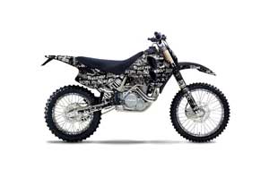 KTM C0 SX 4 Stroke Dirt Bike Graphic Kit - 1993-1997 Silver Star - Silverhaze Black