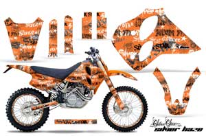 KTM C0 SX / MXC 4 Stroke Dirt Bike Graphic Kit - 1993-1997 Silver Star - Silverhaze Orange