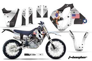 KTM C0 SX / MXC 4 Stroke Dirt Bike Graphic Kit - 1993-1997 T Bomber White