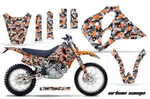 KTM C0 SX / EXC 4 Stroke Dirt Bike Graphic Kit - 1993-1997 Urban Camo Orange