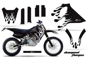 KTM C0 SX / EXC 4 Stroke Dirt Bike Graphic Kit - 1993-1997 Diamond Flames Black