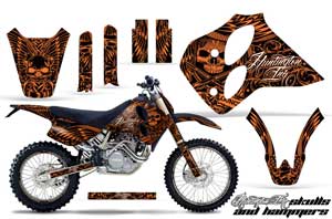 KTM C0 SX / MXC 4 Stroke Dirt Bike Graphic Kit - 1993-1997 Skulls and Hammers Orange