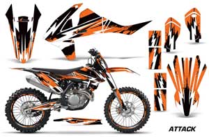 KTM C10 SX / SX-F / XC-F Dirt Bike Graphic Kit - 2016-2020 Attack Orange