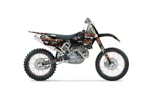KTM C1 SX Dirt Bike Graphic Kit - 2001-2004 Silver Star - Silverhaze Orange