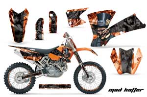 KTM C1 SXS Dirt Bike Graphic Kit - 2001-2002 Mad Hatter Orange