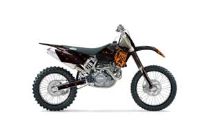 KTM C1 SX Dirt Bike Graphic Kit - 2001-2004 Silver Star - Reloaded Orange