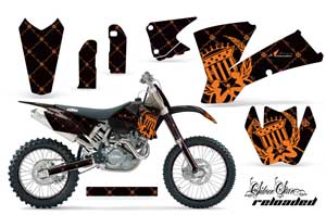 KTM C1 SX Dirt Bike Graphic Kit - 2001-2004 Silver Star - Reloaded Orange