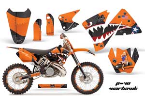 KTM C3 MXC Dirt Bike Graphic Kit - 2001-2002 P40 Warhawk Orange