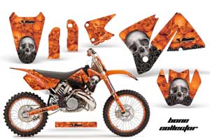 KTM C3 MXC Dirt Bike Graphic Kit - 2001-2002 Bone Collector Orange