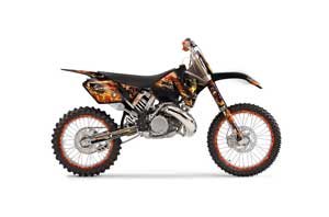 KTM C3 SX / SXS Dirt Bike Graphic Kit - 2001-2002 Firestorm Black
