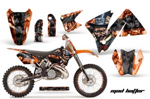 KTM C3 SX / SXS Dirt Bike Graphic Kit - 2001-2002 Mad Hatter Orange