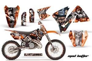 KTM C3 SX / SXS Dirt Bike Graphic Kit - 2001-2002 Mad Hatter Orange