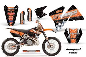 KTM C3 MXC Dirt Bike Graphic Kit - 2001-2002 Diamond Race Orange
